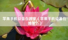 苹果手机设备在哪里（苹果手机设备在哪里？）