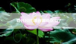 委托和代理有哪些区别？