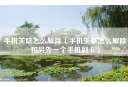 手机关联怎么解除（手机关联怎么解除和另外一个手机副卡）