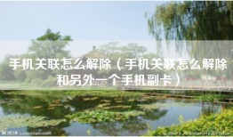 手机关联怎么解除（手机关联怎么解除和另外一个手机副卡）