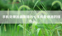 手机处理器最新排名（手机处理器的排名）