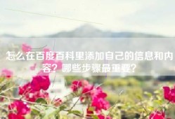 怎么在百度百科里添加自己的信息和内容？哪些步骤最重要？