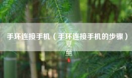 手环连接手机（手环连接手机的步骤）