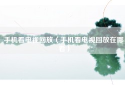 手机看电视回放（手机看电视回放在哪看）