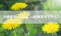 当你请求www.baidu.com时都发生了什么？