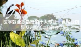 医学就业率最高的十大专业：含就业前景及方向（2024参考）