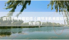 调节手机亮度软件（调节手机亮度软件有哪些）