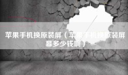 苹果手机换原装屏（苹果手机换原装屏幕多少钱啊）