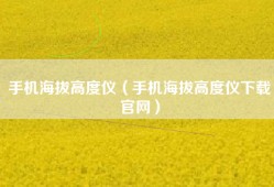 手机海拔高度仪（手机海拔高度仪下载官网）