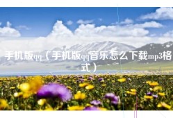 手机版qq（手机版qq音乐怎么下载mp3格式）