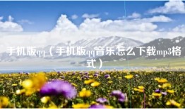 手机版qq（手机版qq音乐怎么下载mp3格式）