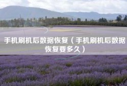 手机刷机后数据恢复（手机刷机后数据恢复要多久）