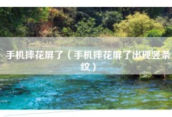 手机摔花屏了（手机摔花屏了出现竖条纹）