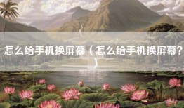 怎么给手机换屏幕（怎么给手机换屏幕？）