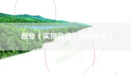 创业（实现价值，开创事业）