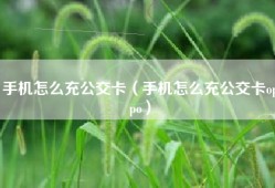 手机怎么充公交卡（手机怎么充公交卡oppo）