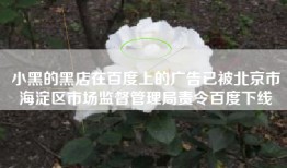 小黑的黑店在百度上的广告已被北京市海淀区市场监督管理局责令百度下线