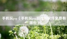 手机玩psp（手机玩psp游戏的软件免费有哪些）
