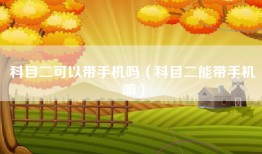 科目二可以带手机吗（科目二能带手机嘛）