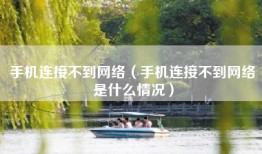 手机连接不到网络（手机连接不到网络是什么情况）