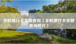 手机银行卡余额查询（手机银行卡余额查询照片）