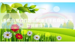 手机自带软件怎么删除（手机自带软件如何删除？）