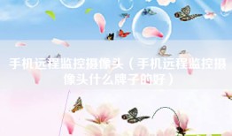 手机远程监控摄像头（手机远程监控摄像头什么牌子的好）