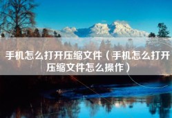 手机怎么打开压缩文件（手机怎么打开压缩文件怎么操作）
