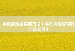 手机清理缓存的方法（手机清理缓存的方法文件）