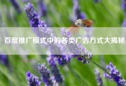 百度推广模式中的各类广告方式大揭秘