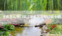手机怎么开门禁（手机怎么开门禁卡的门）