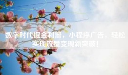 数字时代掘金利器，小程序广告，轻松实现流量变现新突破！