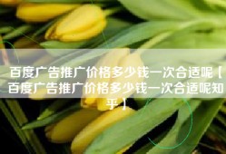 百度广告推广价格多少钱一次合适呢【百度广告推广价格多少钱一次合适呢知乎】