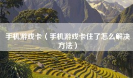 手机游戏卡（手机游戏卡住了怎么解决方法）