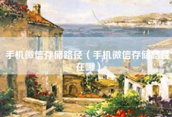 手机微信存储路径（手机微信存储路径在哪）