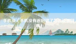 手机没（手机没有返回键了怎么设置回来）