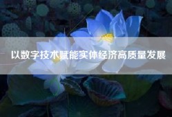 以数字技术赋能实体经济高质量发展