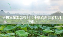 手机支架怎么打开（手机支架怎么打开下面）