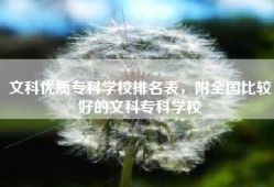 文科优质专科学校排名表，附全国比较好的文科专科学校