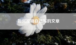 如何投稿自己写的文章