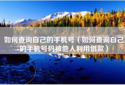 如何查询自己的手机号（如何查询自己的手机号码被他人利用借款）