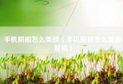 手机照相怎么美颜（手机照相怎么美颜照相）