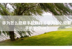 华为怎么隐藏手机软件（华为怎么隐藏手机软件p40）