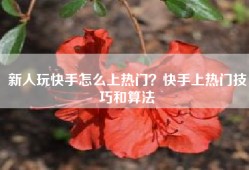 新人玩快手怎么上热门？快手上热门技巧和算法