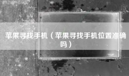 苹果寻找手机（苹果寻找手机位置准确吗）