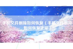 手机文件删除如何恢复（手机文件删除如何恢复正常）