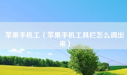 苹果手机工（苹果手机工具栏怎么调出来）
