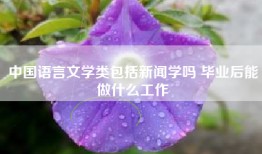 中国语言文学类包括新闻学吗 毕业后能做什么工作