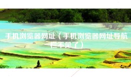 手机浏览器网址（手机浏览器网址导航栏不见了）