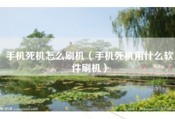 手机死机怎么刷机（手机死机用什么软件刷机）